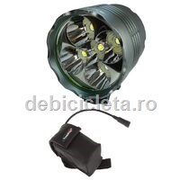 Pachet far bicicleta Cyclone 5T6 + baterie suplimentara impermeabila 6400mAh
