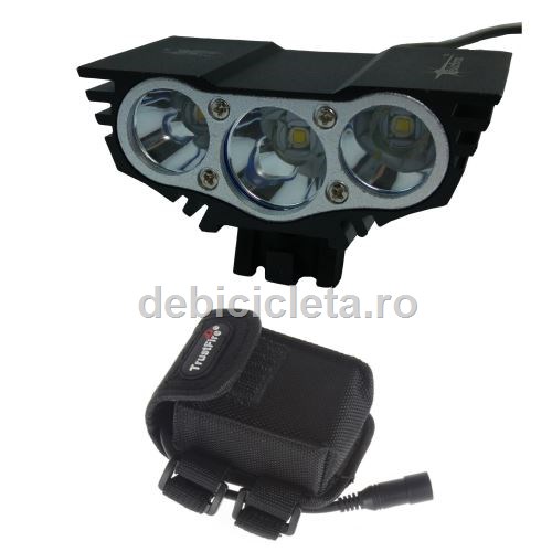 Pachet far Cyclone Solarstorm X3 + baterie suplimentara impermeabila 9600mAh