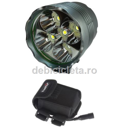 Pachet far bicicleta Cyclone 5T6 + baterie suplimentara impermeabila 9600mAh